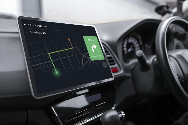 GPs system in a vehicle showing telematics for fleet management