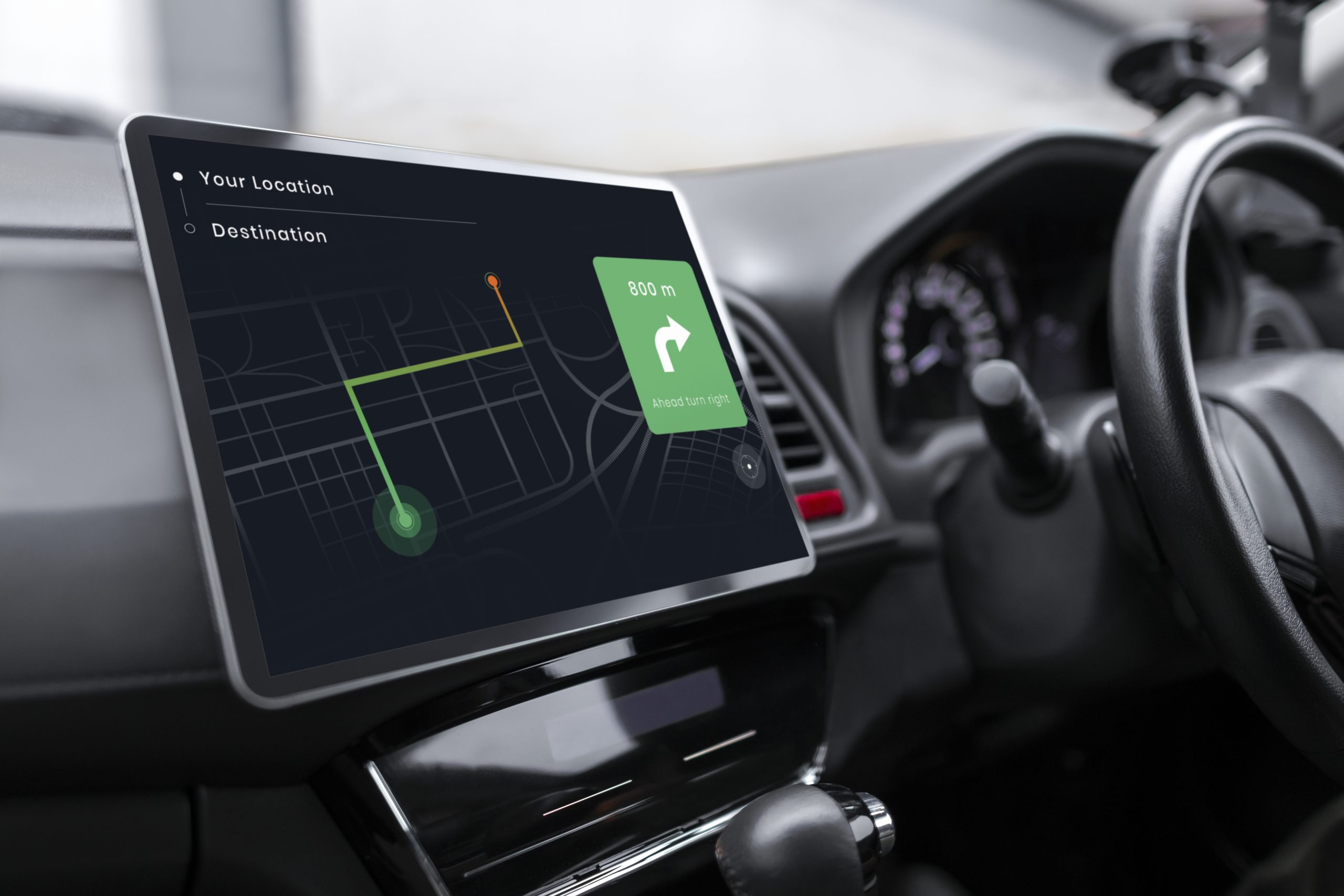 GPs system in a vehicle showing telematics for fleet management